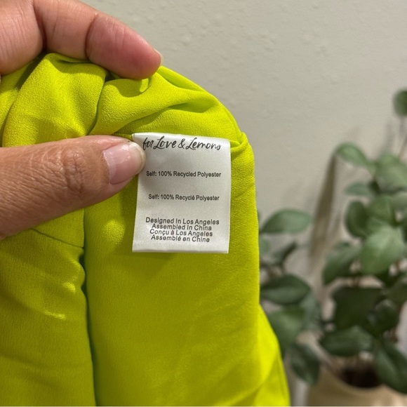 For Love And Lemons NWT XL Green Floral Lorlai Ruched Mini Dress Party Cocktail - Picture 7 of 9